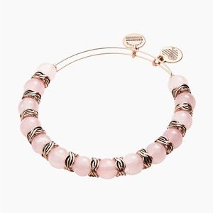 NWT Alex and Ani Rose Quartz Beaded Bangle in Rafaelian Rose Gold
